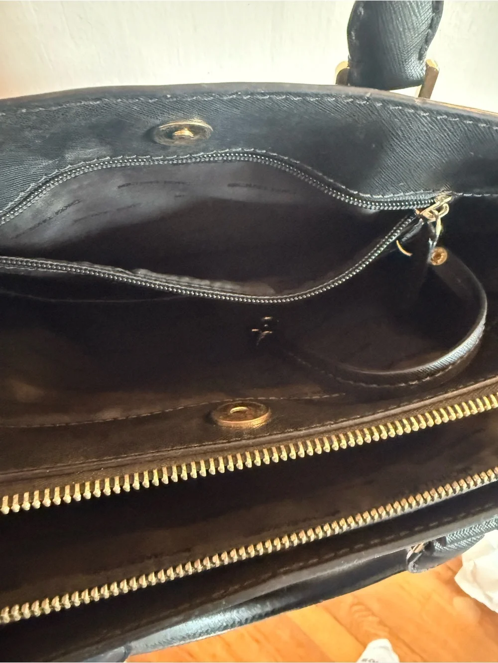 Michael Kors Black Saffiano Leather Savannah Convertible Satchel Bag